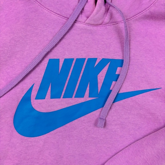 Nike Unisex Purple w/ Blue Nike Swoosh Midweight Double Lined Hood Hoodie (S) - Picture 7 of 13